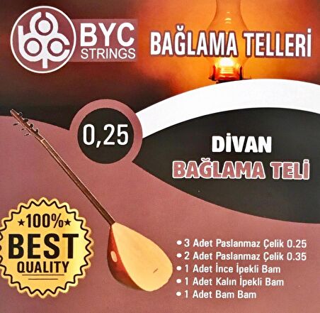 LongMoon BYC25 025 Divan Saz Teli Seti (bam bam teli vardır )