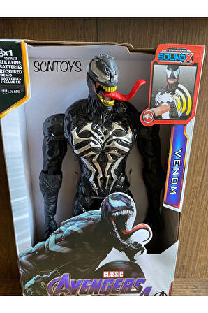 Venom The Amazing Spiderman Action Figür Oyuncak Venom Figür Işıklı Sesli 30 Cm Venom hero karakter