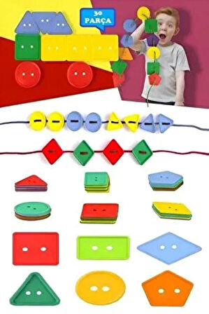 Ipli Geometrik Düğmeler Karton Kutulu 116 parça