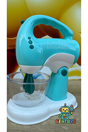 Sesli Işıklı Pilli 360 Derece Dönen Full Fonksiyon Oyuncak Ayrılabilir El Mikseri Çırpma Kaseli