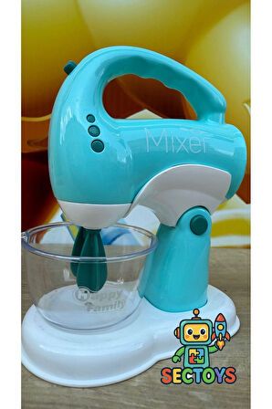 Sesli Işıklı Pilli 360 Derece Dönen Full Fonksiyon Oyuncak Ayrılabilir El Mikseri Çırpma Kaseli