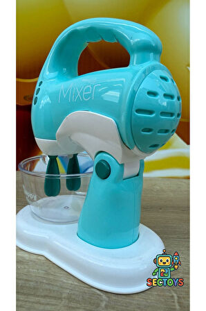 Sesli Işıklı Pilli 360 Derece Dönen Full Fonksiyon Oyuncak Ayrılabilir El Mikseri Çırpma Kaseli