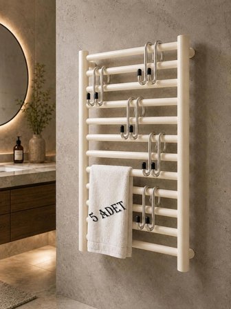 5'li Havlupan Askısı | Delmeden Takılan Banyo Havlu Askılığı 10x5 cm