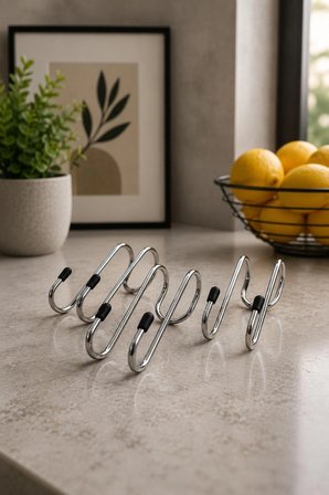 5'li Havlupan Askısı | Delmeden Takılan Banyo Havlu Askılığı 10x5 cm