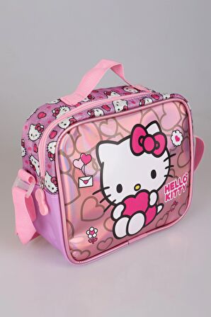 YENİ SEZON LİSANSLI HELLO KITTY'NIN PIRILTILI DÜNYASI ÖZEL KOLEKSİYON BESLENME ÇANTASI  