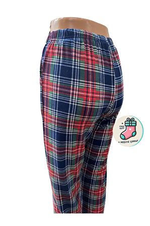 Lüx Unisex Mikro Süet Cepli Pijama Altı Tek Alt CS1 - Çorap Hediyeli.