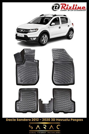 Rizline Dacia Sandero 2019 Model 3D Havuzlu Paspas