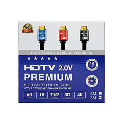 C-592 Yüksek Hız HDMİ HDTV 4K HDR 2.0V Görüntü Aktarma Kablosu 3 Metre