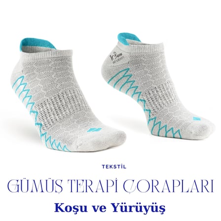 Gümüş Terapi Çorapları / Koşu & Yürüyüş (Mavi)