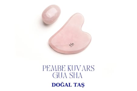 Pembe Kuvars Kalp-Mantar-Roller 3'Lü Set Masaj Taşı | Doğal Yüz Şekillendirici & Cilt Canlandırıcı 3'Lü Set