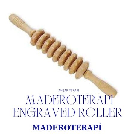 1sen art & beauty maderoterapi engraved roller ahşap masaj aleti