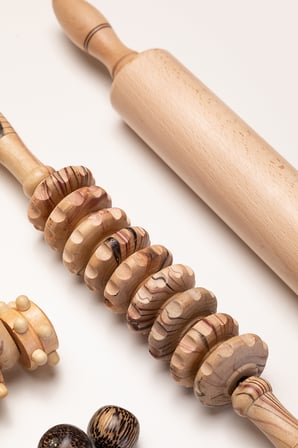 1sen art & beauty maderoterapi engraved roller ahşap masaj aleti