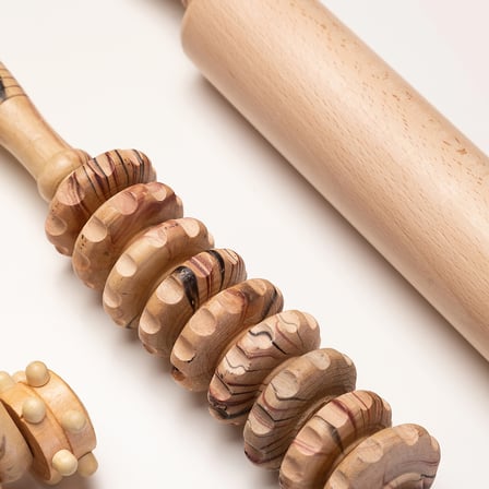 1sen art & beauty maderoterapi engraved roller ahşap masaj aleti
