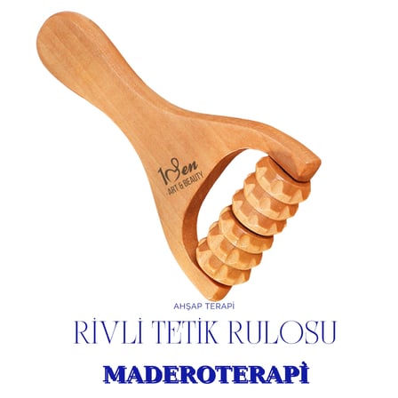 Maderoterapi Rivli Tetik Rulosu Ahsap Masaj Aleti