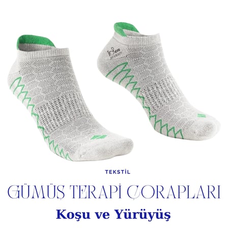 Gümüş Terapi Çorapları / Koşu & Yürüyüş (Yeşil)