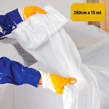 Miracle Omni®  Boya Badana Eşya Koruma Hışır Örtüsü 280cm x 15 mt  Yapışkanlı Hışır Örtü