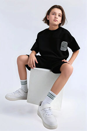 Erkek Çocuk Giyim Oversize T-Shirt & Şort İkili Takım Set LL.P01.O2.L01.004