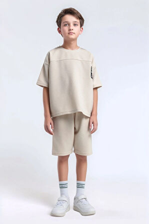 Erkek Çocuk Giyim Oversize T-Shirt & Şort İkili Takım Set LL.P01.O2.L01.004