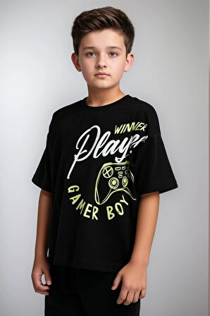 Erkek Çocuk Giyim %100 Pamuk Oversize T-Shirt & Şort İkili Takım LL.P01.O2.L01.005