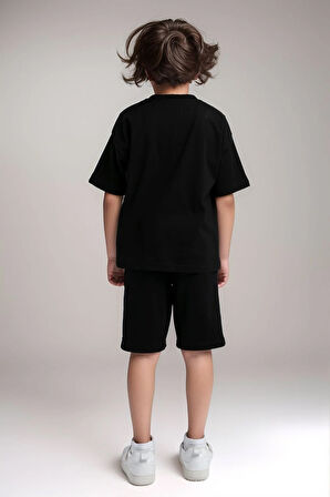 Erkek Çocuk Giyim %100 Pamuk Oversize T-Shirt & Şort İkili Takım LL.P01.O2.L01.005