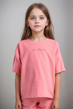 Kız Çocuk Giyim Limon %100 Pamuk T-Shirt & Şort İkili Takım LL.P01.O2.L01.006