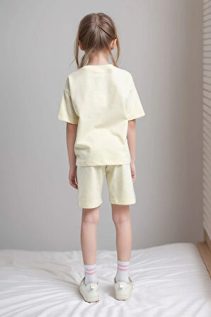 Kız Çocuk Giyim Limon %100 Pamuk T-Shirt & Şort İkili Takım LL.P01.O2.L01.006