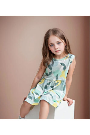 Kız Çocuk %100 Pamuklu Kalın Askılı Elbise LL.P01.O2.L01.012