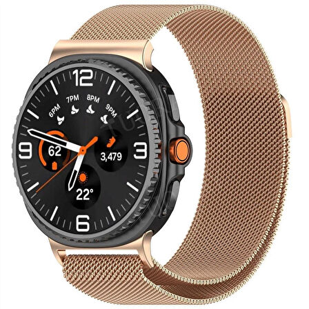 Galaxy Watch 8 / Watch 8 Classic (40 mm / 44 mm / 46 mm) Uyumlu Manyetik Milanese Mesh Hasır Paslanmaz Çelik Kordon – Unisex