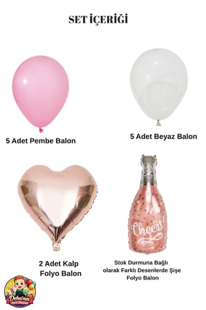 Dehaparty Bekarlığa Veda Balon Buketi Rose Gold Pembe Parti Süsleri