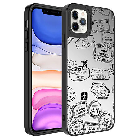 iPhone 11 Pro Max Kılıf Aynalı Desenli Kamera Korumalı Parlak  Mirror Kapak
