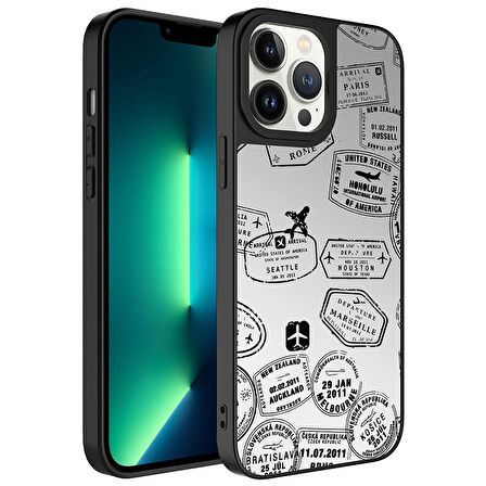 iPhone 13 Pro Max Kılıf Aynalı Desenli Kamera Korumalı Parlak  Mirror Kapak
