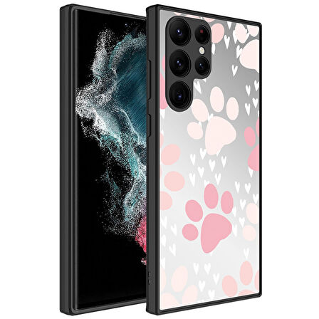 Samsung Galaxy S22 Ultra Kılıf Aynalı Desenli Kamera Korumalı Parlak  Mirror Kapak