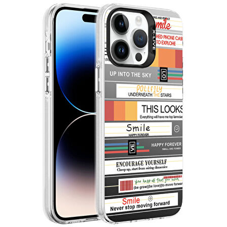 iPhone 14 Pro Kılıf Desenli  Silver Sert Kapak
