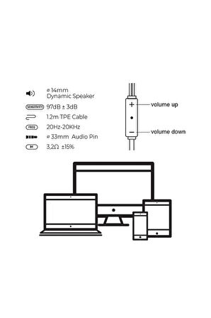 A11s Uyumlu Tak Çalıştır Stero 3.5mm Jack Kulaklık MT-A271