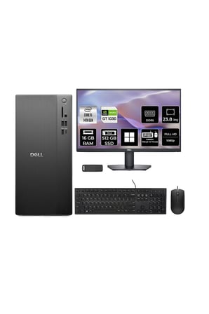Tower Essential QVT1260 Core i5 14500 GT 1030 4GB 16GB RAM 512GB SSD 23.8" FHD Win11 Home BTO005BQVT1260P741 Masaüstü Bilgisayar + PER4 USB Bellek