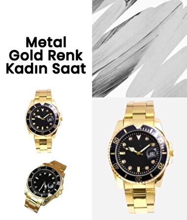 Gold Renk Metal Kadın Kol Saati