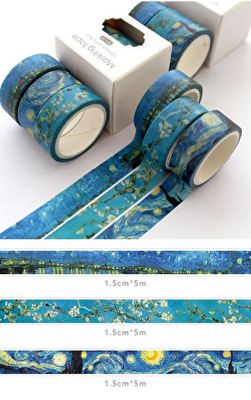 Vangogh Washi Bant 3'lü 1.5cm*5mt