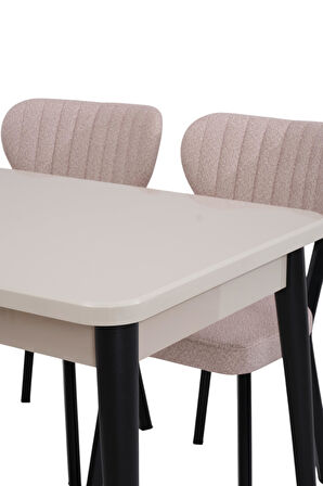 Yakamoz Kum Beji Elma MDF Mutfak Masa Sandalye Takımı 80x130