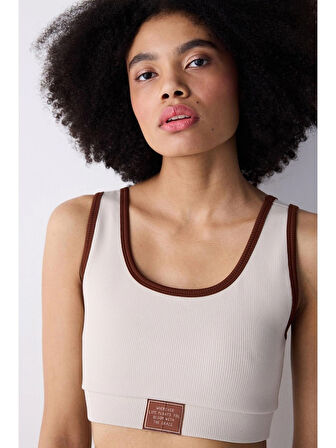 Penti Ribbed Active Taş Rengi Spor Sütyeni