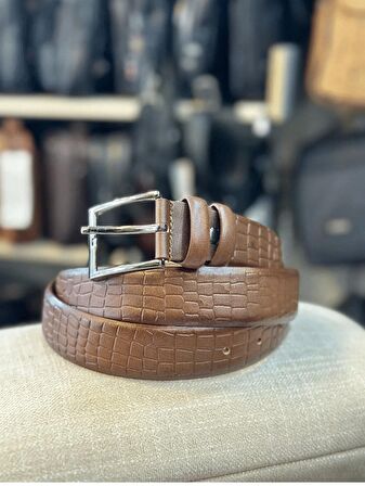 TRG POLO HAKİKİ DERİ KAHVE KLASİK ERKEK KEMERİ-125