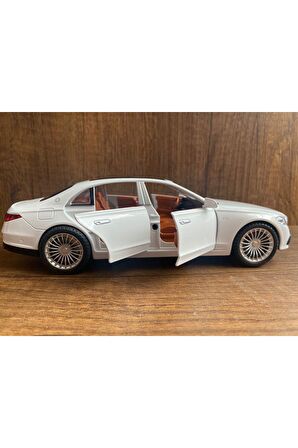 Mercedes Benz Maybach S600 Diecast Model Araba Sesli Işıklı MERCEDES MAKAM ARABASI BEYAZ MERCEDES