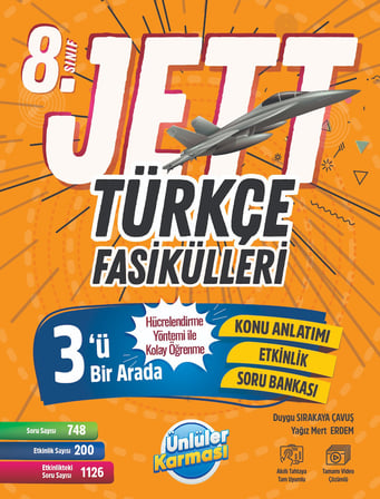 8.Sınıf Jett Türkçe Fasikülleri-Sempatik Türkçe Soru Bankası -1.Dönem Tüm Dersler Soru Bankası