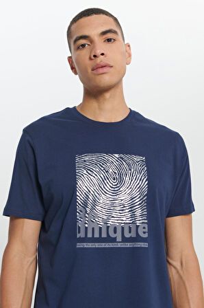 Comfort Fit Rahat Kesim %100 Pamuk Bisiklet Yaka Tişört