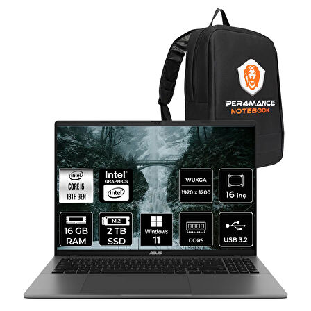 ASUS Vivobook S16 i5 13420H 16GB DDR5 2TB SSD 16" 144Hz WUXGA W11H S3607VA Dizüstü Bilgisayar