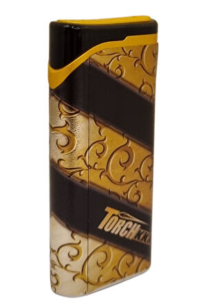 Gold - Lacivert Tek Torch Pürmüz Plastik Puro Çakmağı