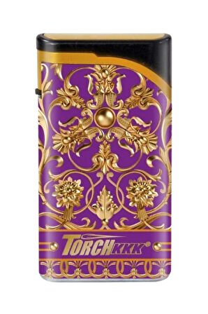 Desenli Pembe Tek Torch Pürmüz Plastik Puro Çakmağı