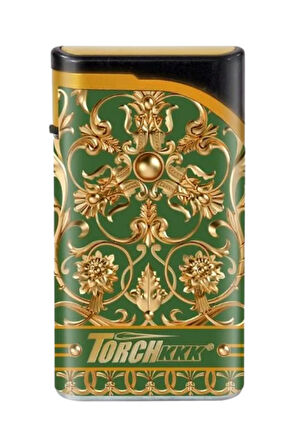 Desenli Yeşil Tek Torch Pürmüz Plastik Puro Çakmağı