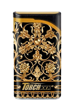 Desenli Siyah Tek Torch Pürmüz Plastik Puro Çakmağı