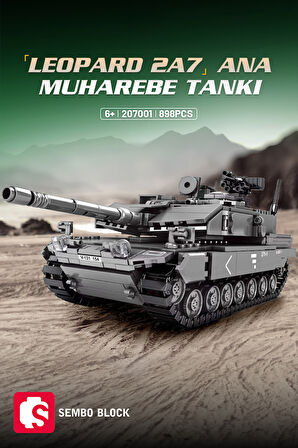Sembo Block Leopard 2A7+ Ana Muharebe Tankı 898 Parça yapı Blokları Legoile uyumlu