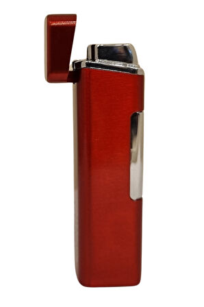 Kırmızı Tek Torch Pürmüz Metal Puro Çakmağı